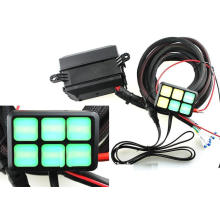 DC 12V 6 Gang on-off Touch-Sensitive Screen LED Control Switch Panel with Wiring Kit Universal for Car